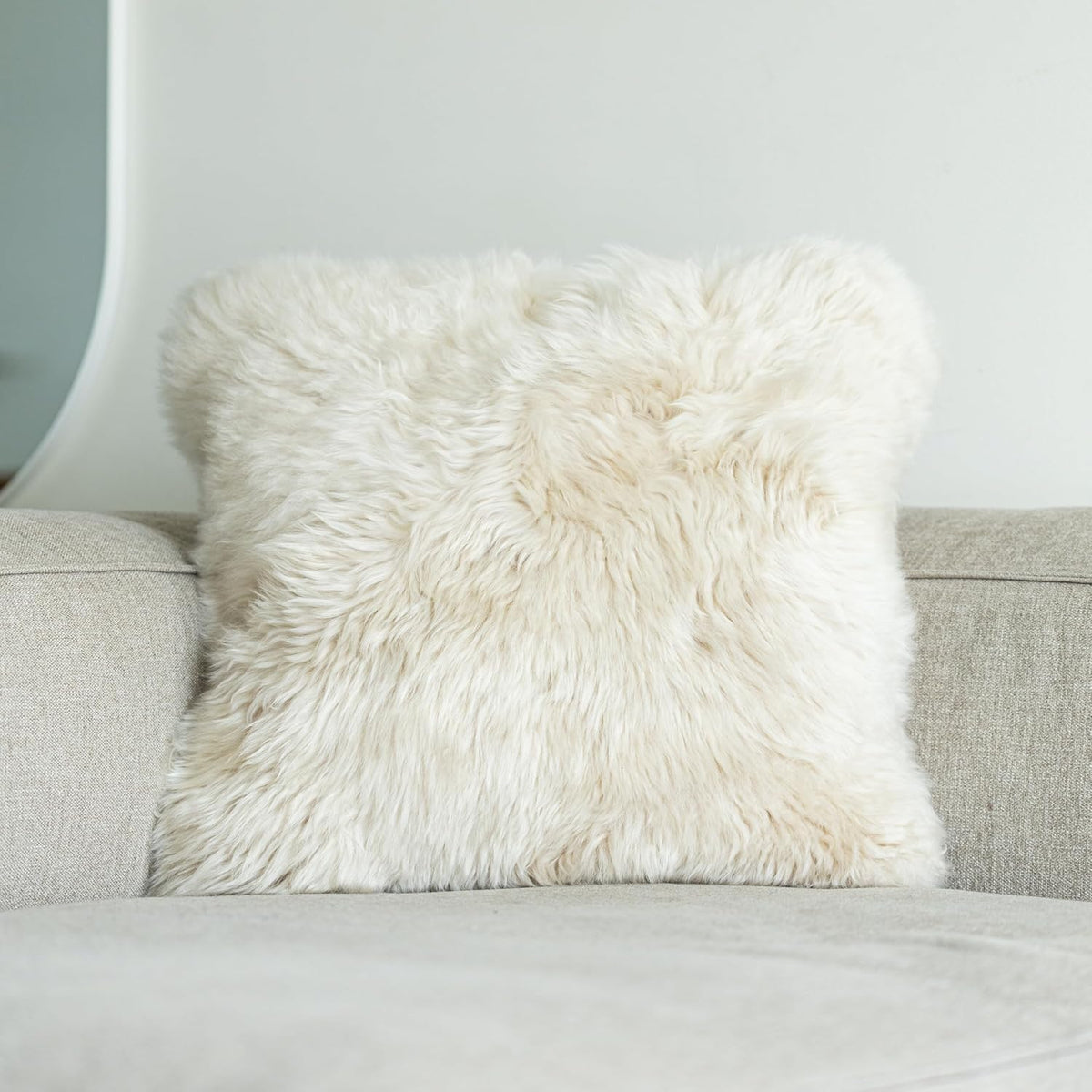 Lammfell Kissenbezug – Beige